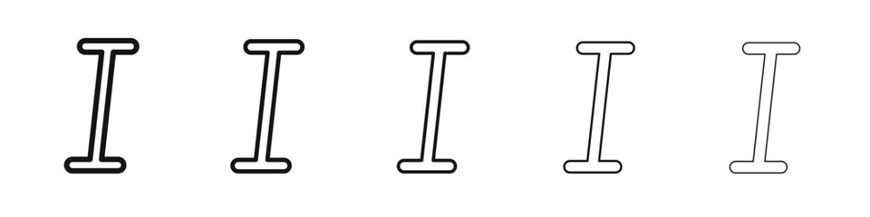 Italic button icon flat illustration set logo