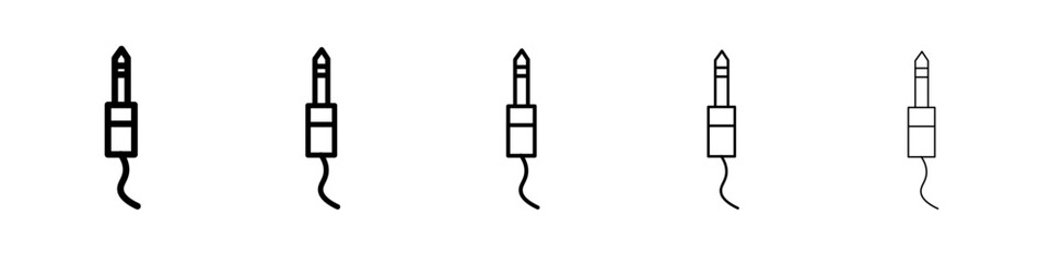 Jack cable icon flat illustration set logo