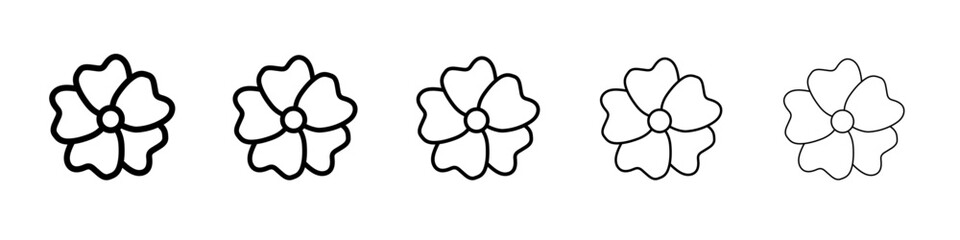 Jasmine icon flat illustration set logo