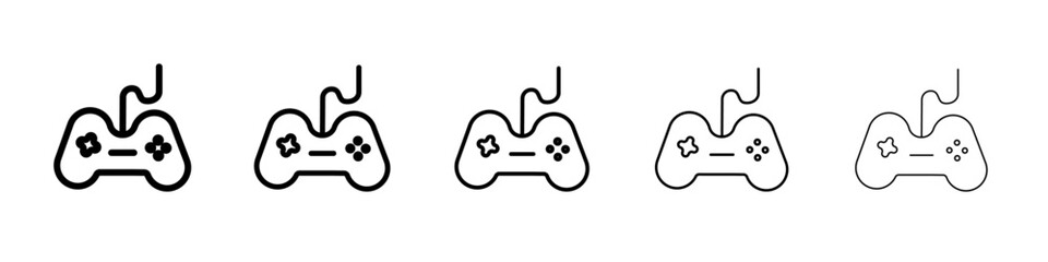 Joystick icon flat illustration set logo