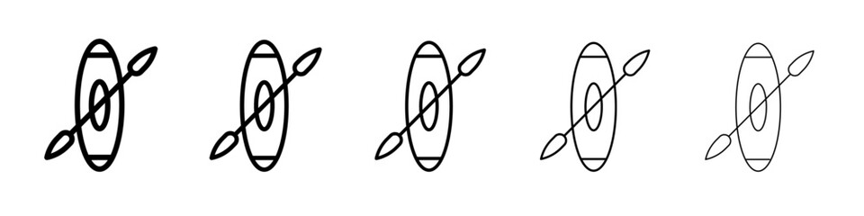 kayak icon flat illustration set logo