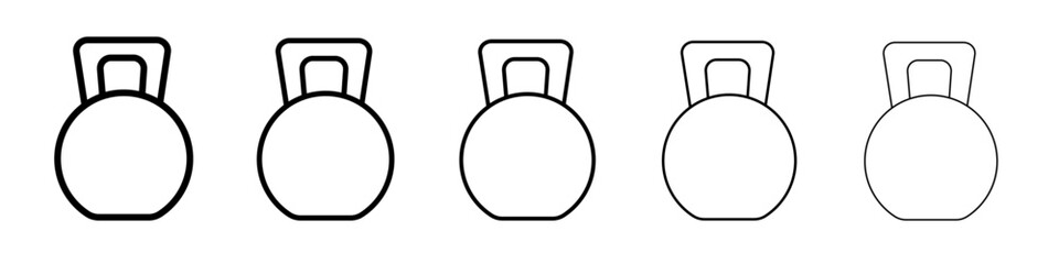 kettlebell icon flat illustration set logo