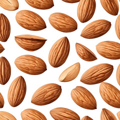 almond nuts isolated on transparent background