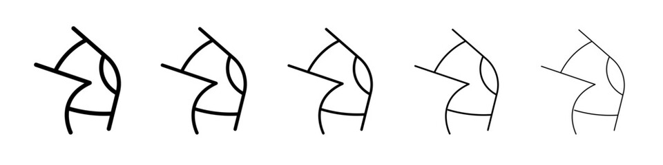 Knee Orthopedic Brace icon flat illustration set logo