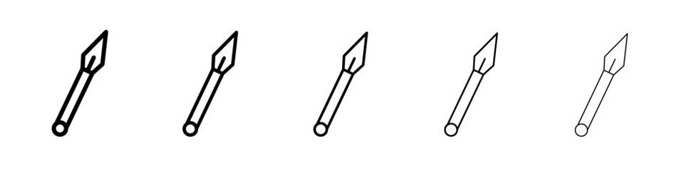 Fototapeta premium Kunai throwing knife icon flat illustration set logo