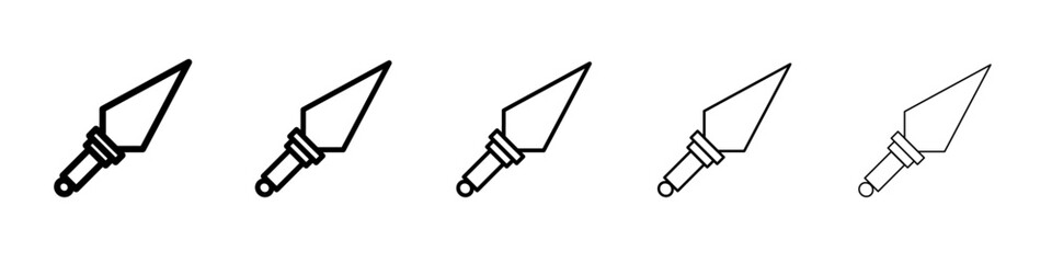 Kunai throwing knife icon flat illustration set logo