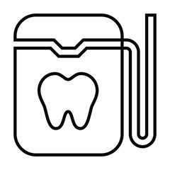 dental floss line icon design. dental floss thin black outline symbol vector illustration. editable stroke icon on transparent background.