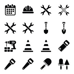 Labour Day Elements Set of Labor Day icon or logo vector silhouette