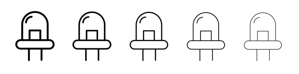 Led light bulb icon flat illustration set logo