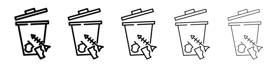 Leftovers Disposal icon flat illustration set logo
