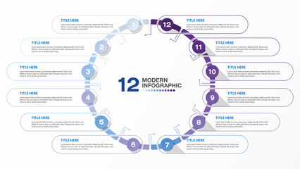 12 step infographic, for presentation.