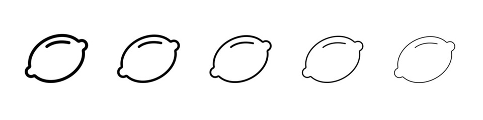 lemon icon flat illustration set logo