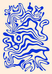 Abstract liquid acid blue marble poster pattern wave background layout banner copy space illustration textile print art