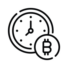 A modern outline icon of bitcoin instalment payment