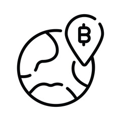 A captivating outline icon of bitcoin location marker