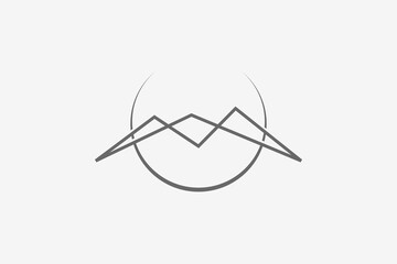 line art mountain minimalist logo