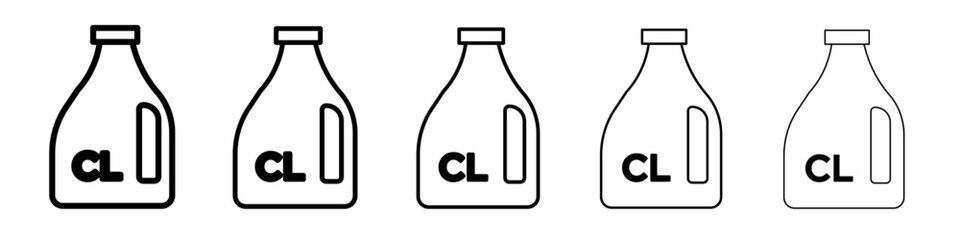 liquid Chlorine chemical icon flat illustration set logo
