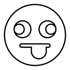 Disgusted line icon design. Disgusted thin black outline symbol vector illustration. editable stroke icon on transparent background.