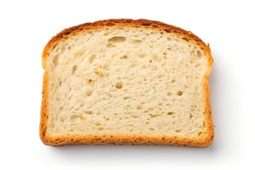 Single slice of fresh toast bread on white background studio shot