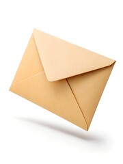 Simple tan envelope isolated on white background for correspondence and invitations