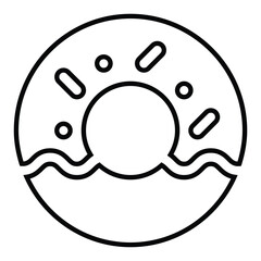 Doughnut line icon design. Doughnut thin black outline symbol vector illustration. editable stroke icon on transparent background.
