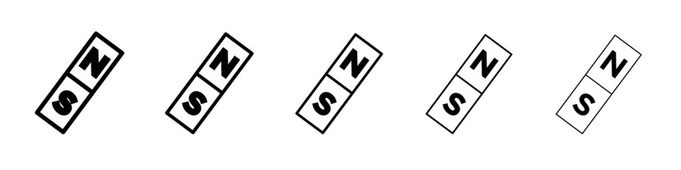 Magnet icon flat illustration set logo