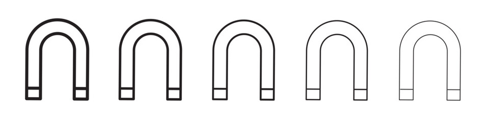 Magnet icon flat illustration set logo