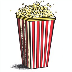 Modern design incorporates a vintage element of popcorn-inspired halftone grunge, reflecting the styles of the 1980s and 1990s