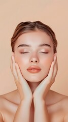 Fresh and Radiant Young Woman with Natural Beauty and Soft Glow