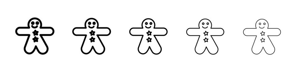 Man cookie icon flat illustration set logo