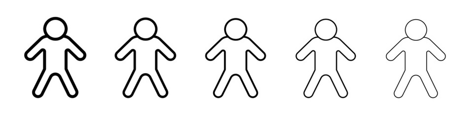 Man cookie icon flat illustration set logo