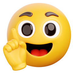 3D Render of Smiling Idea Emoji