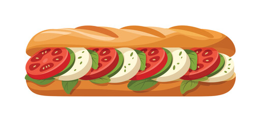 Delicious Caprese Sandwich on a Crusty Baguette