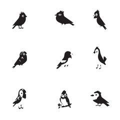  Cute Birds Vector Set
