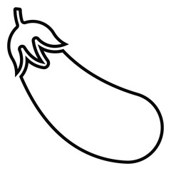 Obraz premium eggplant line icon design. eggplant thin black outline symbol vector illustration. editable stroke icon on transparent background.