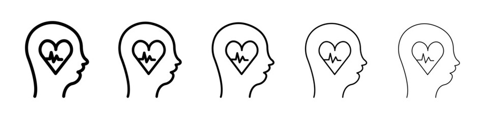 Mental Health icon flat illustration set logo