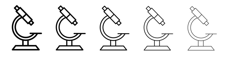 Microscope icon flat illustration set logo