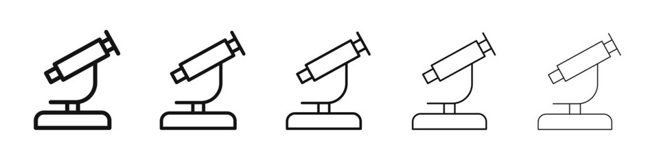 Microscope Icon flat illustration set logo