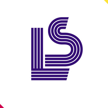 Parallel line monogram initial logo, combination of letter L and S. Best for name abbreviation.