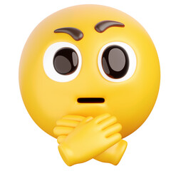 Worried Emoji with Hands Crossed
