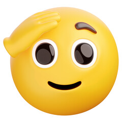 Fototapeta premium Yellow Emoji Facepalm 3D Rendering