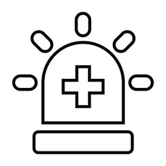 emergency line icon design. emergency thin black outline symbol vector illustration. editable stroke icon on transparent background.