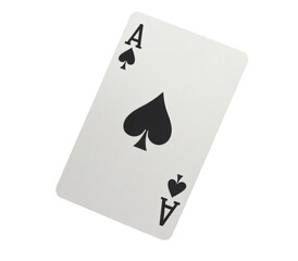 ace of spades playing card isolated on black