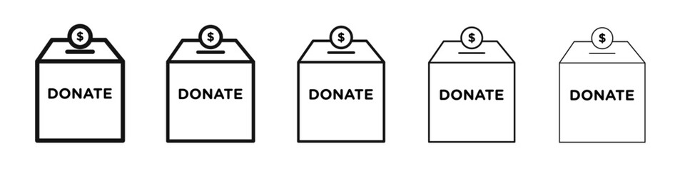 Money donation icon flat illustration set logo