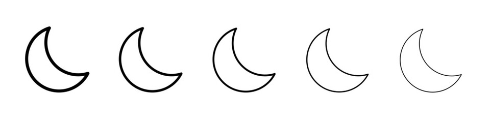 Moon icon flat illustration set logo
