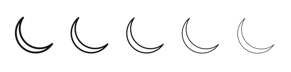 Moon icon flat illustration set logo