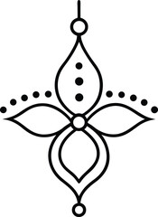 Elegant Indian bindi ornament in simple line art