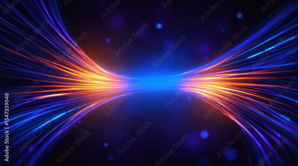 Poster vibrant abstract light trails converge in a dynamic flow, creating a mesmerizing digital backdrop