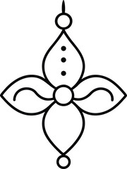 Ethnic forehead bindi vector with symmetrical lines