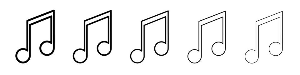 Music icon flat illustration set logo